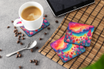 Colorful Celosia Foam Coasters