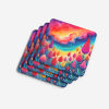 Colorful Celosia Foam Coasters