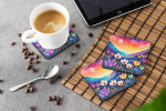 Colorful Crocus Foam Coasters