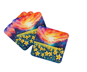 Colorful Daffodils Foam Coasters (Color: 194030782903)