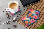 Colorful Dahlias Foam Coasters