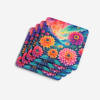 Colorful Dahlias Foam Coasters