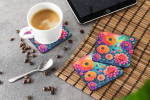 Colorful Dahlias Foam Coasters