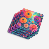Colorful Dahlias Foam Coasters