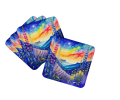 Colorful Delphinium Foam Coasters