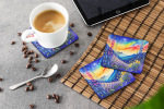 Colorful Delphinium Foam Coasters