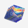 Colorful Delphinium Foam Coasters