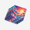 Colorful Dianthus Foam Coasters