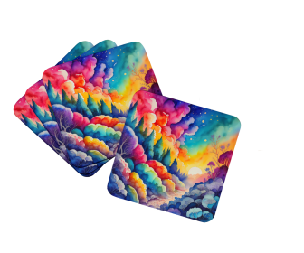 Colorful Dusty Miller Foam Coasters (Color: 194030782989)