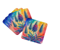Colorful Eryngium Foam Coasters