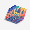 Colorful Eryngium Foam Coasters