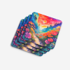 Colorful Geraniums Foam Coasters
