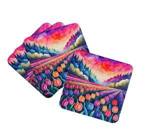 Colorful Hyacinths Foam Coasters (Color: 194030783078)