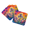 Colorful Iris Foam Coasters
