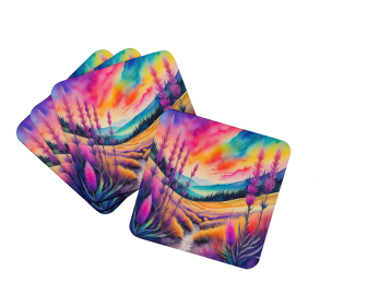 Colorful Liatris Foam Coasters (Color: 194030783139)