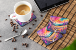 Colorful Liatris Foam Coasters