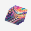 Colorful Liatris Foam Coasters