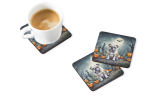 English Bulldog Spooky Halloween Foam Coasters