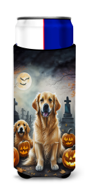Golden Retriever Spooky Halloween Hugger for Ultra Slim Cans (Color: 194030774373)