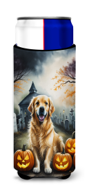Golden Retriever Spooky Halloween Hugger for Ultra Slim Cans (Color: 194030774380)