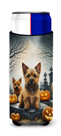 Norwich Terrier Spooky Halloween Hugger for Ultra Slim Cans (Color: 194030774458)