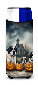 Saint Bernard Spooky Halloween Hugger for Ultra Slim Cans (Color: 194030774465)