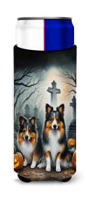 Sheltie Spooky Halloween Hugger for Ultra Slim Cans (Color: 194030774496)