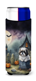 Shih Tzu Spooky Halloween Hugger for Ultra Slim Cans (Color: 194030774502)