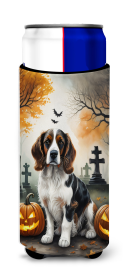 Welsh Springer Spaniel Spooky Halloween Hugger for Ultra Slim Cans (Color: 194030774533)