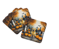 Yellow Labrador Retriever Spooky Halloween Foam Coasters