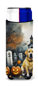 Yellow Labrador Retriever Spooky Halloween Hugger for Ultra Slim Cans (Color: 194030774564)