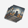 Black Pug Spooky Halloween Foam Coasters