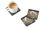 Poodle Spooky Halloween Foam Coasters