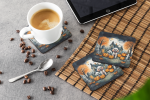 Poodle Spooky Halloween Foam Coasters