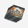 Poodle Spooky Halloween Foam Coasters