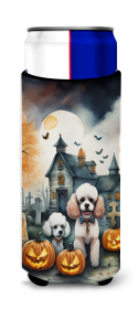 Poodle Spooky Halloween Hugger for Ultra Slim Cans (Color: 194030774632)