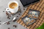 Pomeranian Spooky Halloween Foam Coasters