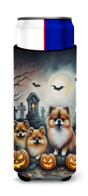 Pomeranian Spooky Halloween Hugger for Ultra Slim Cans (Color: 194030774649)