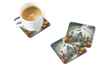 Graveyard Spooky Halloween Foam Coasters