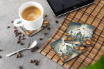 Graveyard Spooky Halloween Foam Coasters