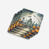 Graveyard Spooky Halloween Foam Coasters