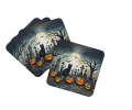 Black Cat Spooky Halloween Foam Coasters