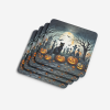 Black Cat Spooky Halloween Foam Coasters