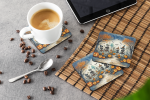 Calacas Skeletons Spooky Halloween Foam Coasters