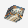 Calacas Skeletons Spooky Halloween Foam Coasters