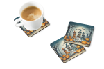 Calacas Skeletons Spooky Halloween Foam Coasters