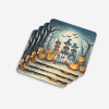Calacas Skeletons Spooky Halloween Foam Coasters