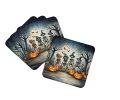 Calacas Skeletons Spooky Halloween Foam Coasters