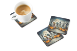 Calacas Skeletons Spooky Halloween Foam Coasters