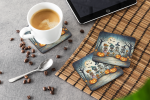 Calacas Skeletons Spooky Halloween Foam Coasters